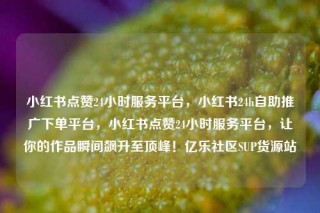 小红书点赞24小时服务平台,小红书24h自助推广下单平台,小红书点赞24小时服务平台,让你的作品瞬间飙升至顶峰!亿乐社区SUP货源站