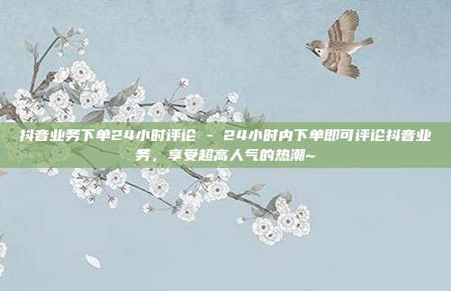 抖音业务下单24小时评论 - 24小时内下单即可评论抖音业务，享受超高人气的热潮~  第1张