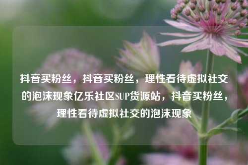 抖音买粉丝，抖音买粉丝	，理性看待虚拟社交的泡沫现象亿乐社区SUP货源站，抖音买粉丝，理性看待虚拟社交的泡沫现象  第1张