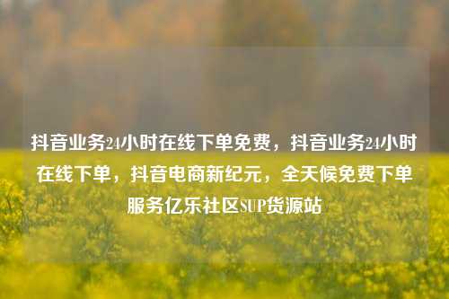 抖音业务24小时在线下单免费，抖音业务24小时在线下单，抖音电商新纪元	，全天候免费下单服务亿乐社区SUP货源站  第1张