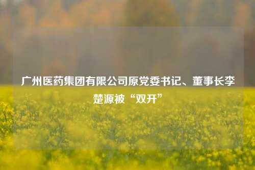 广州医药集团有限公司原党委书记	、董事长李楚源被“双开”  第1张