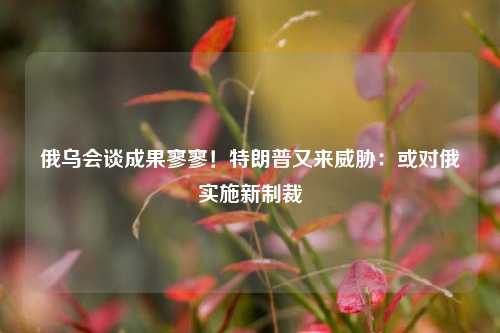 俄乌会谈成果寥寥！特朗普又来威胁：或对俄实施新制裁  第1张