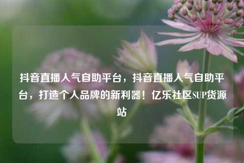 抖音直播人气自助平台，抖音直播人气自助平台，打造个人品牌的新利器！亿乐社区SUP货源站  第1张