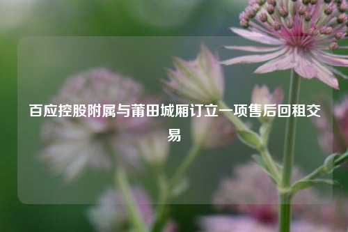 百应控股附属与莆田城厢订立一项售后回租交易  第1张