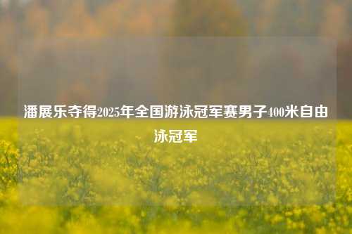 潘展乐夺得2025年全国游泳冠军赛男子400米自由泳冠军  第1张