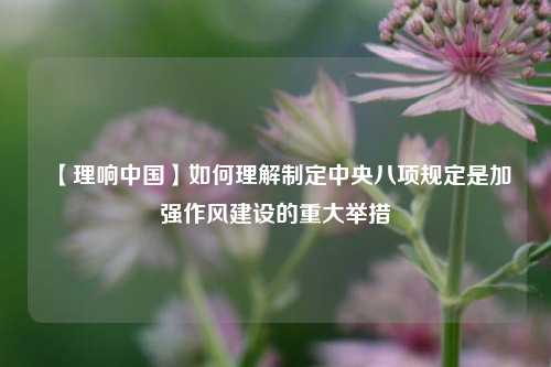 【理响中国】如何理解制定中央八项规定是加强作风建设的重大举措  第1张