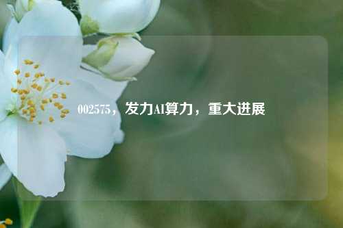 002575，发力AI算力，重大进展  第1张