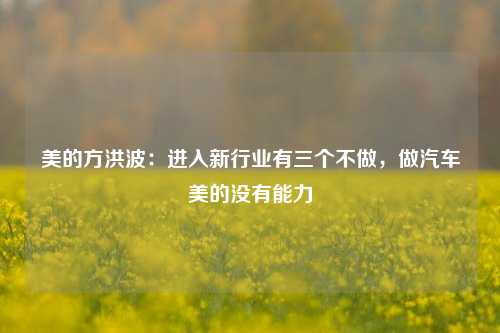 美的方洪波：进入新行业有三个不做	，做汽车美的没有能力  第1张