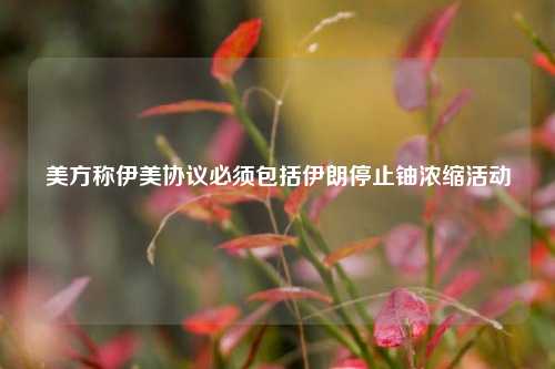 美方称伊美协议必须包括伊朗停止铀浓缩活动  第1张