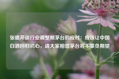 张德芹谈行业调整期茅台的应对：应该让中国白酒回归初心，请大家相信茅台将不辜负期望  第1张