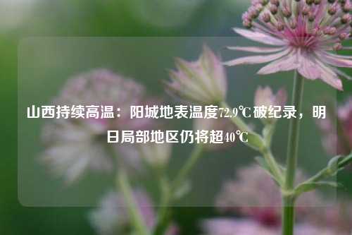 山西持续高温：阳城地表温度72.9℃破纪录	，明日局部地区仍将超40℃  第1张