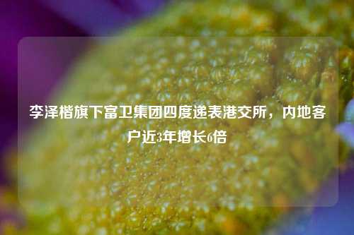 李泽楷旗下富卫集团四度递表港交所，内地客户近3年增长6倍  第1张