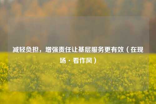 减轻负担	，增强责任让基层服务更有效（在现场·看作风）  第1张