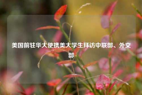 美国前驻华大使携美大学生拜访中联部	、外交部  第1张