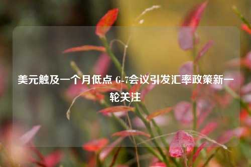 美元触及一个月低点 G-7会议引发汇率政策新一轮关注  第1张