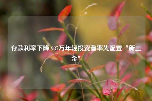 存款利率下降 937万年轻投资者率先配置“新三金”  第1张