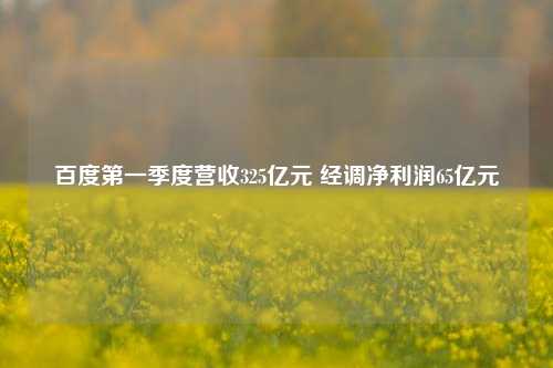 百度第一季度营收325亿元 经调净利润65亿元  第1张