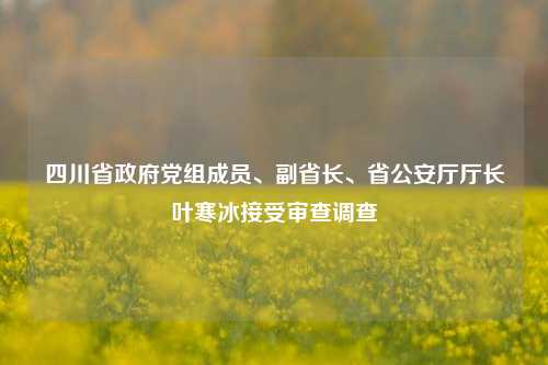 四川省政府党组成员、副省长	、省公安厅厅长叶寒冰接受审查调查  第1张