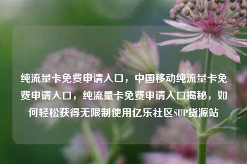 纯流量卡免费申请入口，中国移动纯流量卡免费申请入口，纯流量卡免费申请入口揭秘	，如何轻松获得无限制使用亿乐社区SUP货源站  第1张