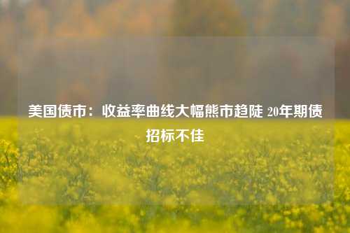 美国债市：收益率曲线大幅熊市趋陡 20年期债招标不佳  第1张