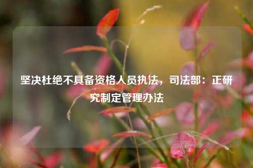 坚决杜绝不具备资格人员执法	，司法部：正研究制定管理办法  第1张