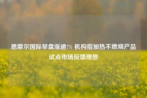 思摩尔国际早盘涨逾7% 机构指加热不燃烧产品试点市场反馈理想  第1张