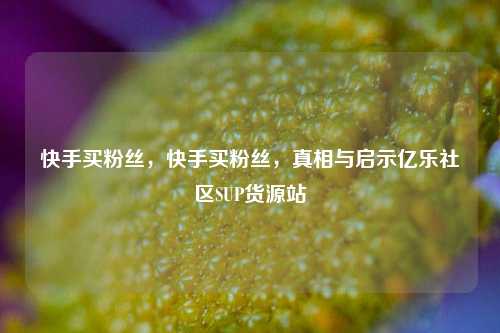 快手买粉丝	，快手买粉丝，真相与启示亿乐社区SUP货源站  第1张