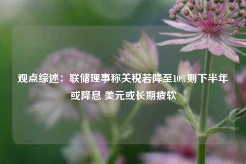 观点综述：联储理事称关税若降至10%则下半年或降息 美元或长期疲软  第1张