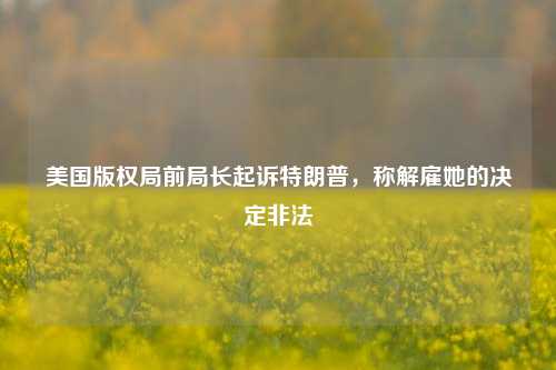 美国版权局前局长起诉特朗普	，称解雇她的决定非法  第1张