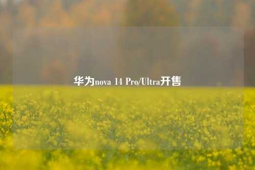 华为nova 14 Pro/Ultra开售  第1张