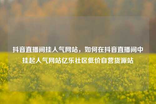 抖音直播间挂人气网站，如何在抖音直播间中挂起人气网站亿乐社区低价自营货源站  第1张