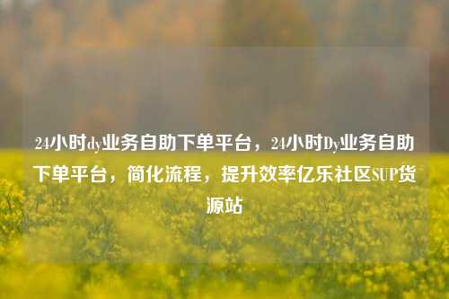 24小时dy业务自助下单平台，24小时Dy业务自助下单平台，简化流程	，提升效率亿乐社区SUP货源站  第1张