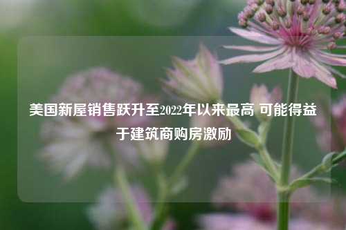 美国新屋销售跃升至2022年以来最高 可能得益于建筑商购房激励  第1张
