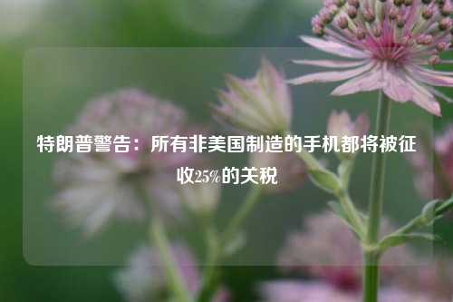 特朗普警告：所有非美国制造的手机都将被征收25%的关税  第1张