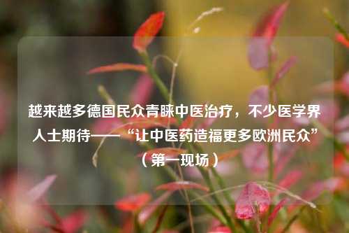越来越多德国民众青睐中医治疗，不少医学界人士期待——“让中医药造福更多欧洲民众”（第一现场）  第1张