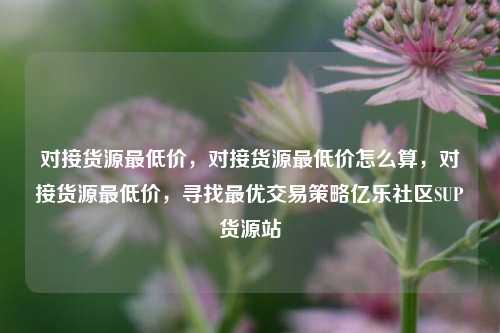 对接货源最低价，对接货源最低价怎么算，对接货源最低价	，寻找最优交易策略亿乐社区SUP货源站  第1张
