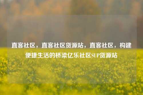 直客社区	，直客社区货源站，直客社区，构建便捷生活的桥梁亿乐社区SUP货源站  第1张
