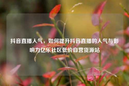 抖音直播人气，如何提升抖音直播的人气与影响力亿乐社区低价自营货源站  第1张