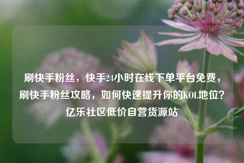 刷快手粉丝	，快手24小时在线下单平台免费，刷快手粉丝攻略，如何快速提升你的KOL地位？亿乐社区低价自营货源站  第1张