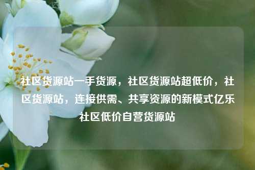 社区货源站一手货源	，社区货源站超低价，社区货源站，连接供需	、共享资源的新模式亿乐社区低价自营货源站  第1张