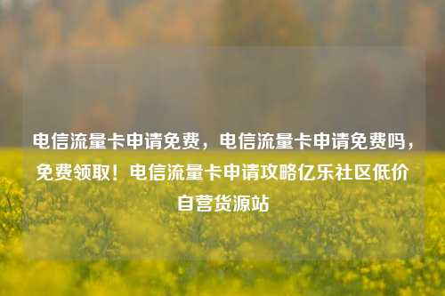 电信流量卡申请免费，电信流量卡申请免费吗，免费领取！电信流量卡申请攻略亿乐社区低价自营货源站  第1张