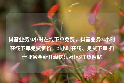 抖音业务24小时在线下单免费，抖音业务24小时在线下单免费低价，24小时在线	、免费下单 抖音业务全新升级亿乐社区SUP货源站  第1张