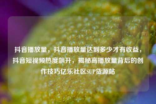抖音播放量，抖音播放量达到多少才有收益，抖音短视频热度飙升	，揭秘高播放量背后的创作技巧亿乐社区SUP货源站  第1张
