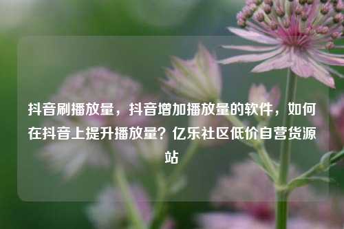 抖音刷播放量	，抖音增加播放量的软件，如何在抖音上提升播放量？亿乐社区低价自营货源站  第1张