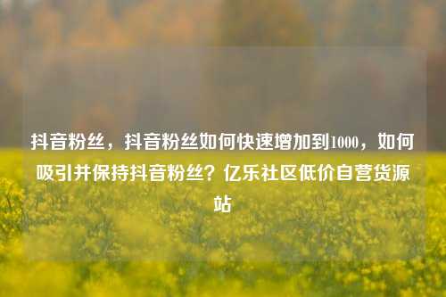抖音粉丝	，抖音粉丝如何快速增加到1000，如何吸引并保持抖音粉丝？亿乐社区低价自营货源站  第1张