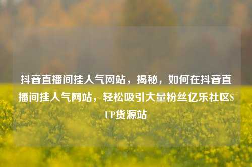 抖音直播间挂人气网站，揭秘	，如何在抖音直播间挂人气网站，轻松吸引大量粉丝亿乐社区SUP货源站  第1张